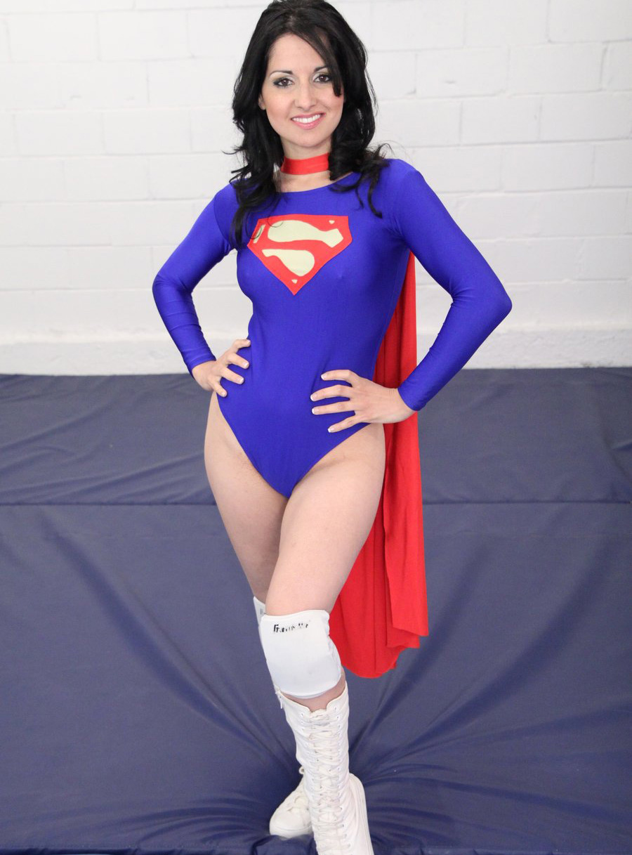 Supergirl Cosplay Costume Leotard Bodysuit with Cape
